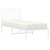 vidaXL Cadre de lit m&eacute;tal sans matelas avec t&ecirc;te de lit blanc 75x190cm