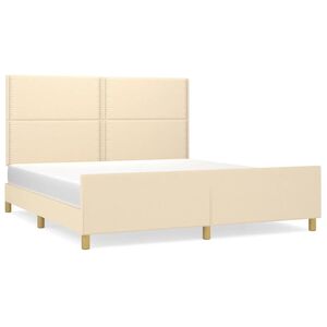 vidaXL Cadre de lit sans matelas cr&egrave;me 180x200 cm tissu