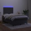 vidaXL Sommier &agrave; lattes de lit et matelas LED noir 120x190 cm velours