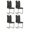vidaXL Chaises &agrave; manger cantilever lot de 4 gris similicuir