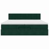 vidaXL Cadre de lit ottoman avec matelas vert fonc&eacute; 200x200 cm velours