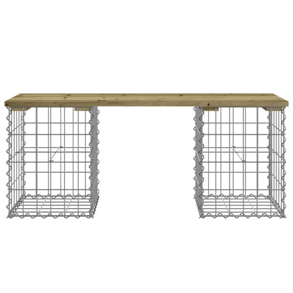 vidaXL Banc de jardin design gabion 103x31x42 cm bois de pin impr&eacute;gn&eacute;