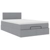 vidaXL Lit ottoman avec matelas gris clair 120x200 cm tissu
