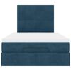 vidaXL Cadre de lit ottoman avec matelas bleu fonc&eacute; 120x200 cm velours