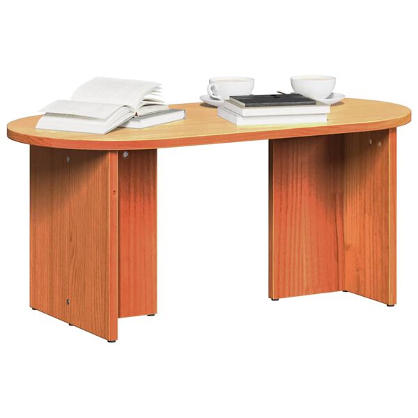vidaXL Table basse Brun cire 80 x 39,5 x 35 cm Bois de pin massif