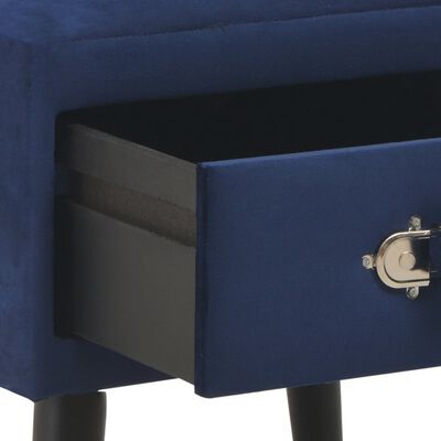 vidaXL Table de chevet Bleu 40x35x40 cm Velours