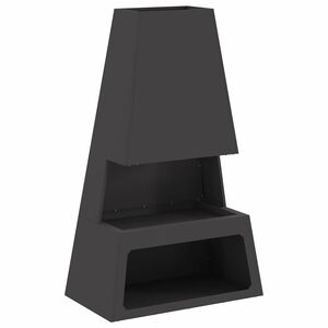vidaXL Boule de feu Noir 60 x 35 x 100 cm Acier patin&eacute;