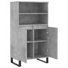 vidaXL Buffet haut Gris béton 60x36x110 cm Bois d'ingénierie