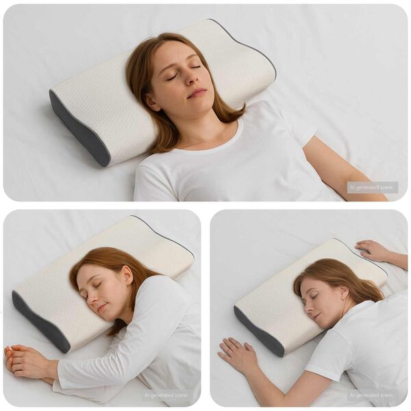 vidaXL Coussin cervical Blanc Mousse &agrave; m&eacute;moire de forme