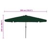 vidaXL Parasol de jardin Vert et Noir 395 x 395 x 245 cm