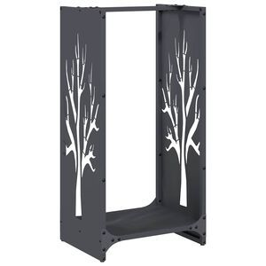 vidaXL Portant de bois chauffage anthracite 40x30x80 cm