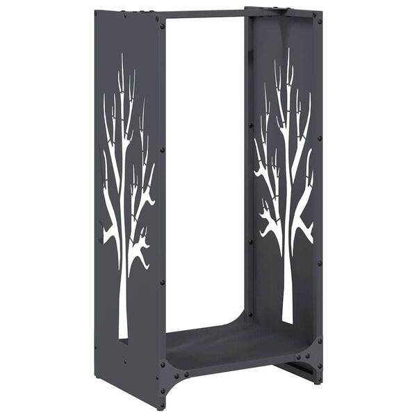 vidaXL Portant de bois chauffage anthracite 40x30x80 cm