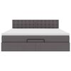 VidaXL Cadre de lit ottoman avec matelas gris 160x200 cm similicuir