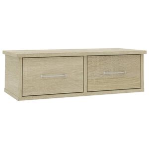 vidaXL &Eacute;tag&egrave;re murale avec tiroirs Ch&ecirc;ne sonoma Bois d'ing&eacute;nierie