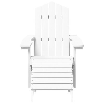 vidaXL Chaise de jardin Adirondack repose-pied table PEHD Blanc