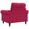vidaXL Fauteuil Rouge bordeaux 60 cm Velours