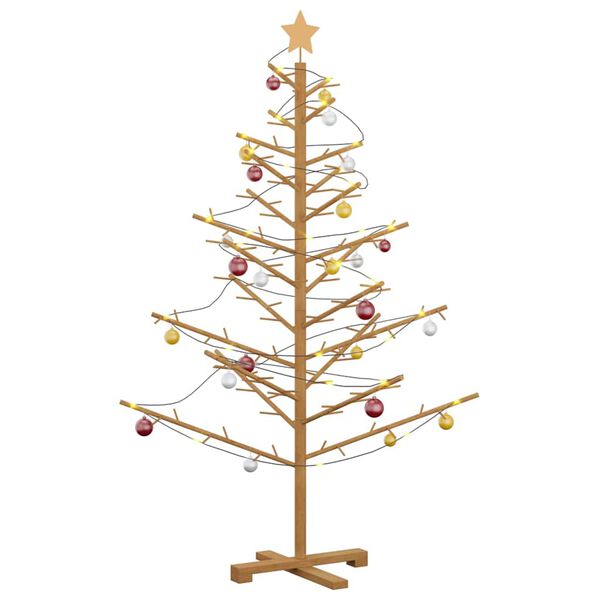 vidaXL Arbre de No&euml;l en bois Marron 150 cm Bois massif en pin