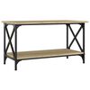 vidaXL Table basse Ch&ecirc;ne sonoma 80x45x45 cm Bois d'ing&eacute;nierie et fer