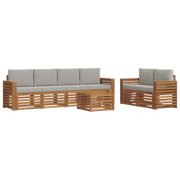 vidaXL Ensembles de canap&eacute;s avec coussin 7 pcs Gris Naturel et Clair
