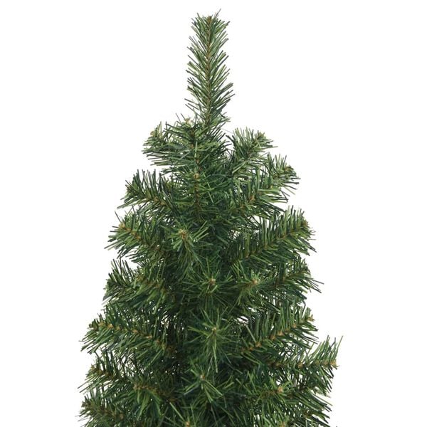 vidaXL Sapin de Noël artificiel mince avec support vert 180 cm PVC