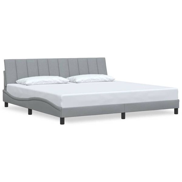 vidaXL Cadre de lit sans matelas Hanko gris clair 200x200 cm tissu