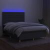 vidaXL Sommier &agrave; lattes de lit et matelas et LED Gris fonc&eacute; 140x200 cm