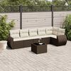 vidaXL Salon de jardin avec coussins 7 pcs marron r&eacute;sine tress&eacute;e