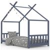 vidaXL Cadre de lit d'enfant Gris Bois de pin massif 90 x 200 cm