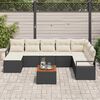 vidaXL Ensemble de canapé de jardin 9 pcs Noir et blanc