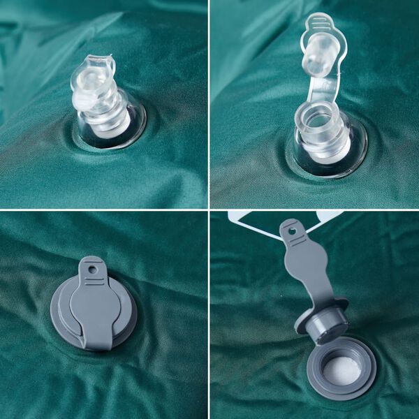 vidaXL Matelas de camping autogonflant avec oreiller 1 personne vert