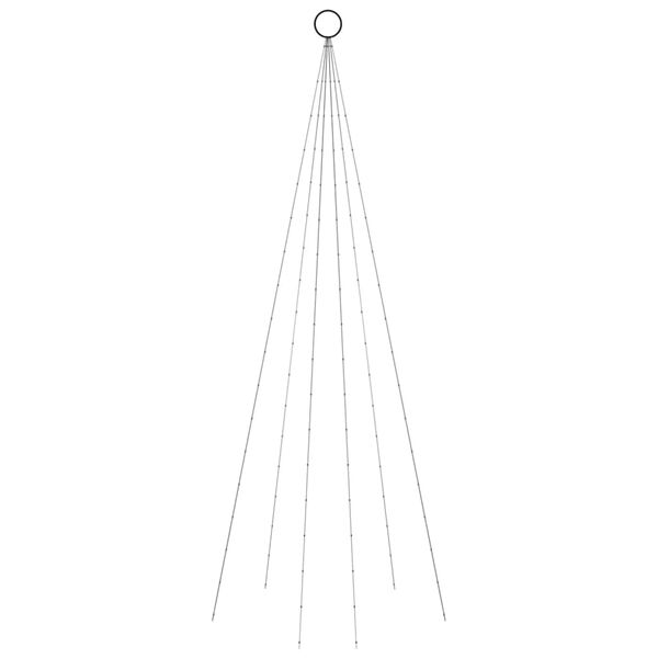 vidaXL Sapin de Noël sur mât de drapeau 108 LED Blanc chaud 180 cm