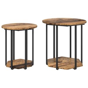 vidaXL Ensemble de tables d'appoint 2 pc Marron 50 x 50 x 50,5 cm