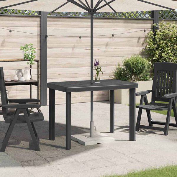 vidaXL Table de jardin Anthracite 101 x 68 x 72 cm Plastique