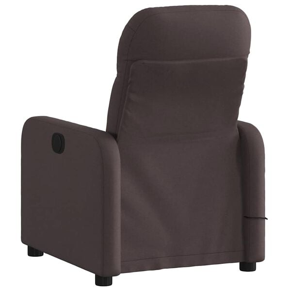 vidaXL Fauteuil de massage inclinable Marron fonc&eacute; Tissu