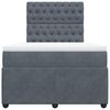 vidaXL Sommier &agrave; lattes de lit et matelas Gris fonc&eacute; 120x200cm Velours
