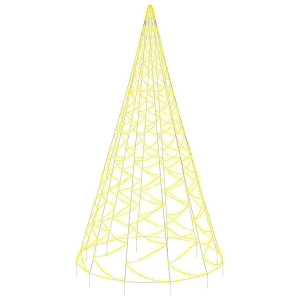 vidaXL Sapin de No&euml;l sur m&acirc;t de drapeau 3000 LED Blanc chaud 800 cm