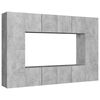 vidaXL Ensemble de meubles TV 8 pcs Gris b&eacute;ton Bois d'ing&eacute;nierie