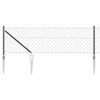 vidaXL Cl&ocirc;ture en maillons avec pointes 10 x 0,4 m Gris Maille
