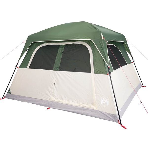 vidaXL Tente de cabine familiale 6 personnes vert imperm&eacute;able