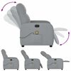 vidaXL Fauteuil de massage inclinable Gris clair Tissu