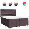 vidaXL Sommier &agrave; lattes de lit avec matelas Marron fonc&eacute; 200x200 cm