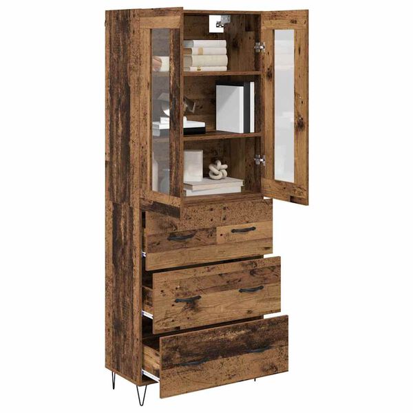 vidaXL Haut Armoire Bois Ancien 69,5 x 34 x 90 cm Bois d'ing&eacute;nierie
