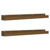 vidaXL &Eacute;tag&egrave;res murales 2pcs Marron miel 110x12x9cm Bois de pin massif