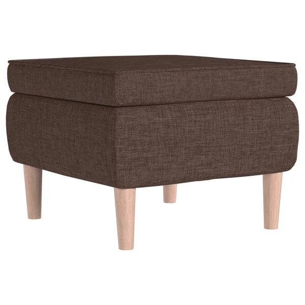 vidaXL Tabouret avec pieds en bois Marron Tissu