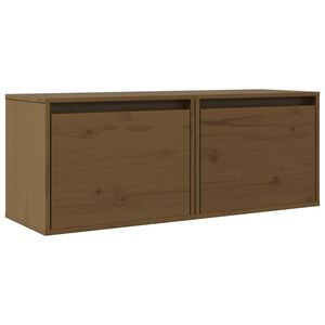 vidaXL Armoires murales 2pcs Marron miel 45x30x35cm Bois de pin massif