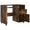 vidaXL Bureau avec roues Chêne fumé 91 x 50 x 77 cm Bois d'ingénierie