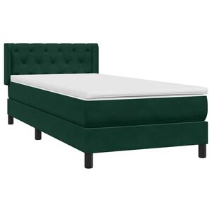 vidaXL Sommier &agrave; lattes de lit et matelas vert fonc&eacute; 80x220 cm velours