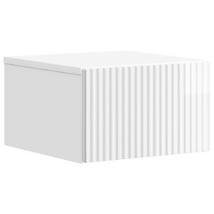vidaXL Cabinet de chevet mural Blanc brillant 33 x 34,5 x 20 cm