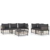vidaXL Salon de jardin 6 pcs avec coussins anthracite r&eacute;sine tress&eacute;e