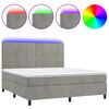 vidaXL Sommier &agrave; lattes de lit matelas et LED Gris clair 180x200 cm